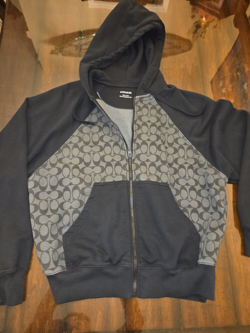 Coach Black Monogram Zip Hoodie - Men's - Picture 9 of 16